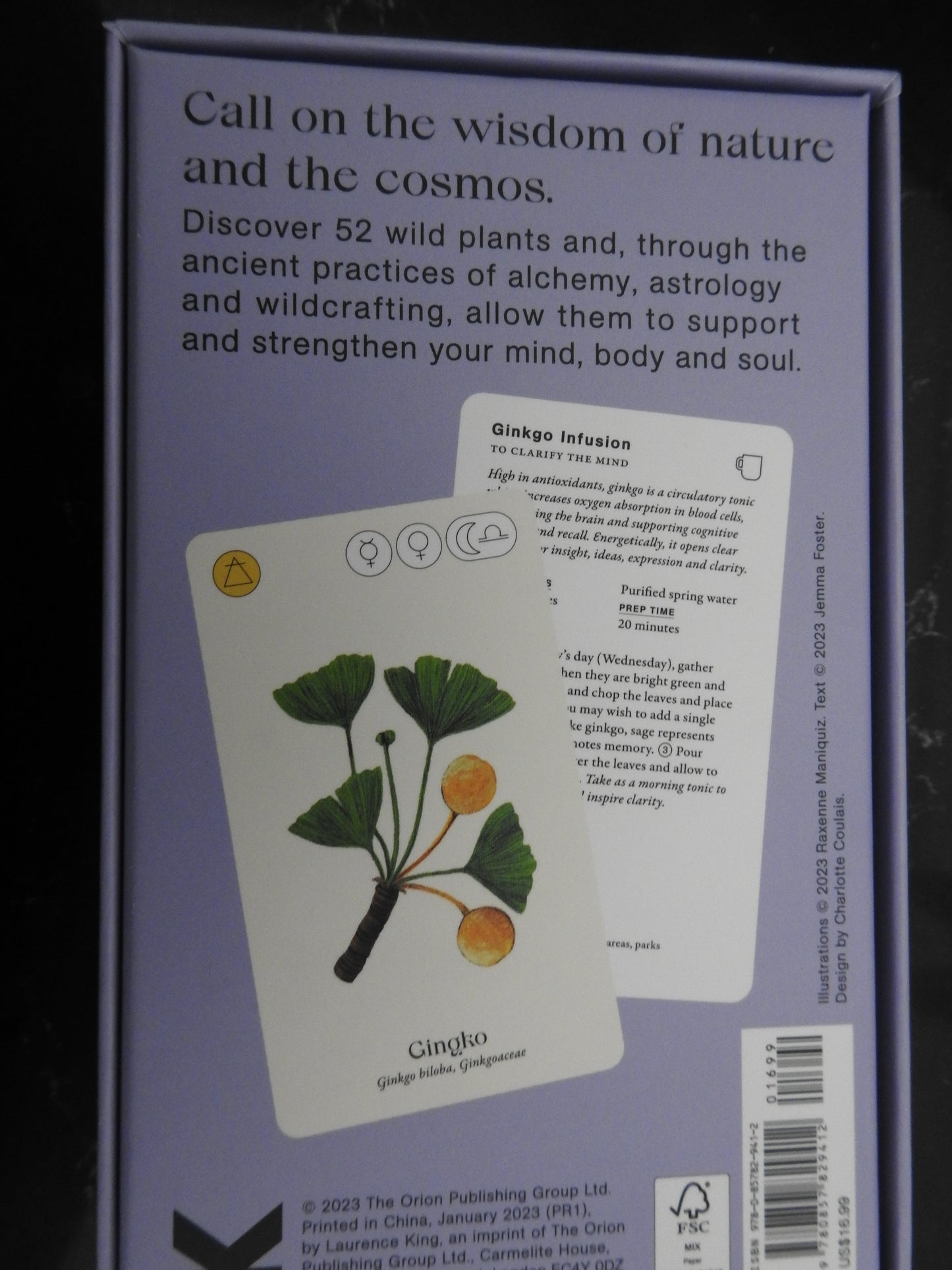 astrological cards deck botanical