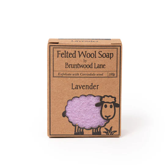 felted wool soap bar lavender exfoliate