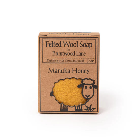 felted wool soap bar Manuka honey exfoliate