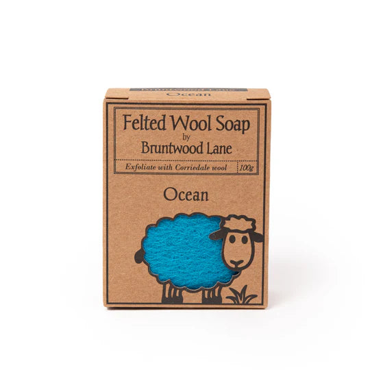 felted wool soap bar ocean exfoliate