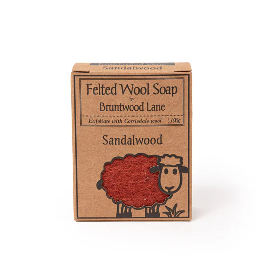 felted wool soap bar sandalwood exfoliate