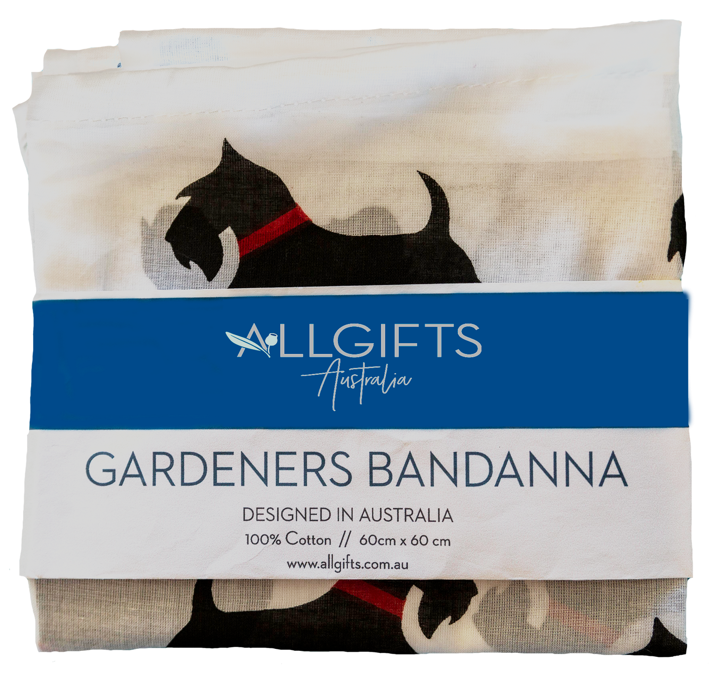 cotton bandana, scottie dog