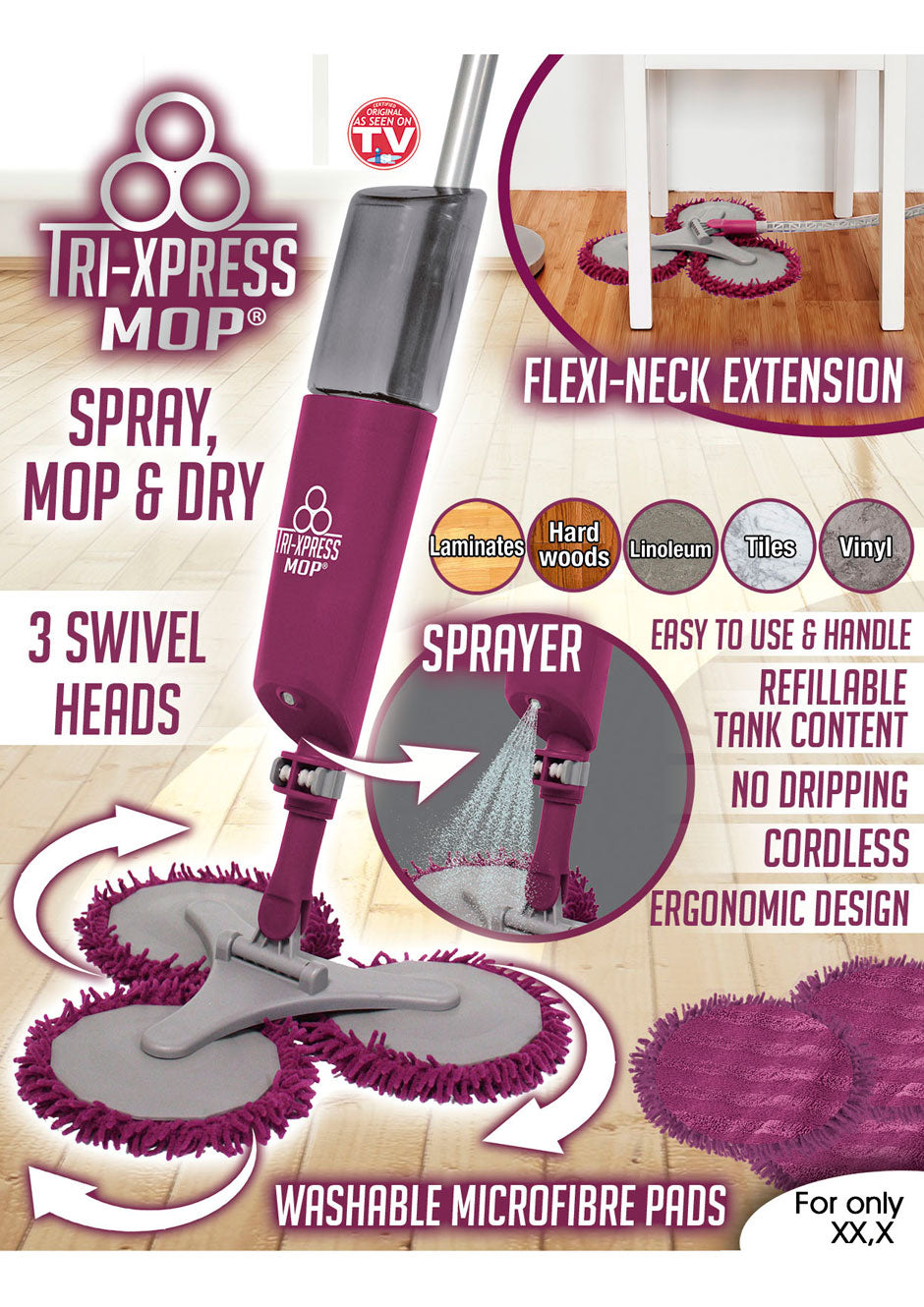 Tri Spin Mop Express