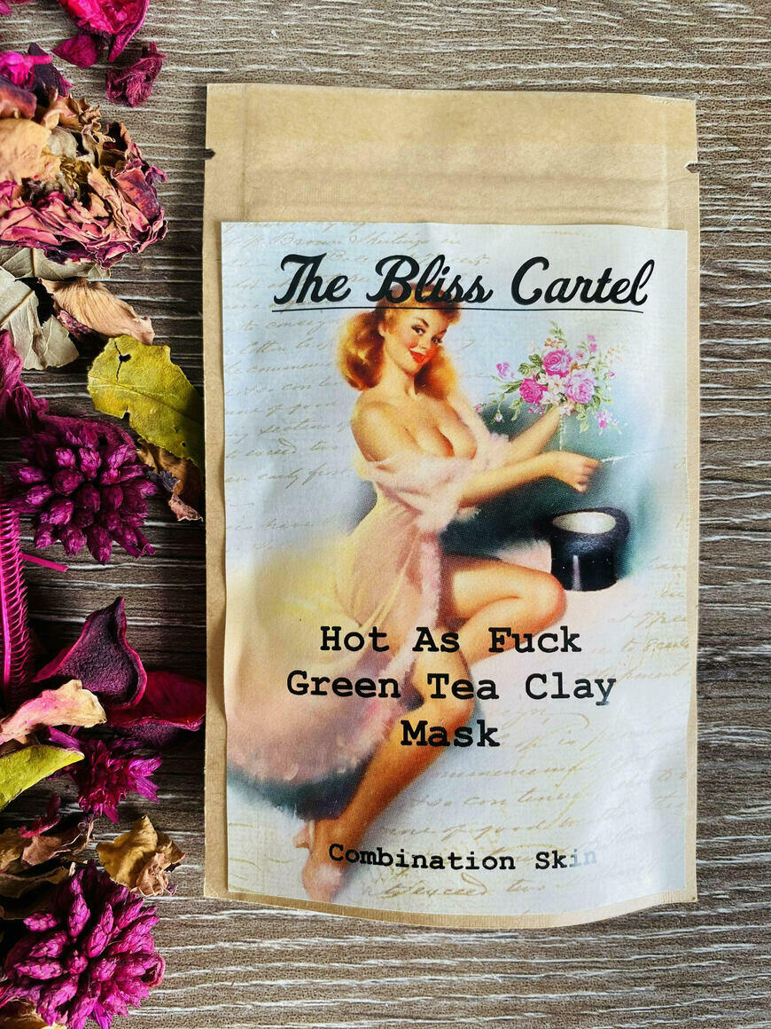 dry clay face mask, hot as fuck. bliss cartel