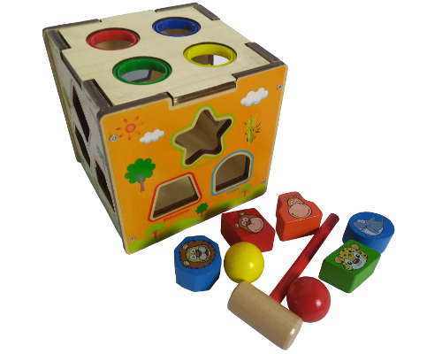 Wooden Multifunction Geometry Cube