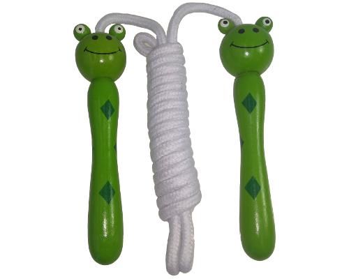 wooden handle frog kids skipping rope