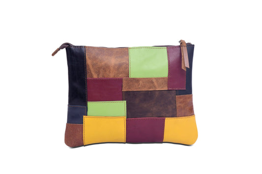 Clutch Bag Genuine Leather Patchwork