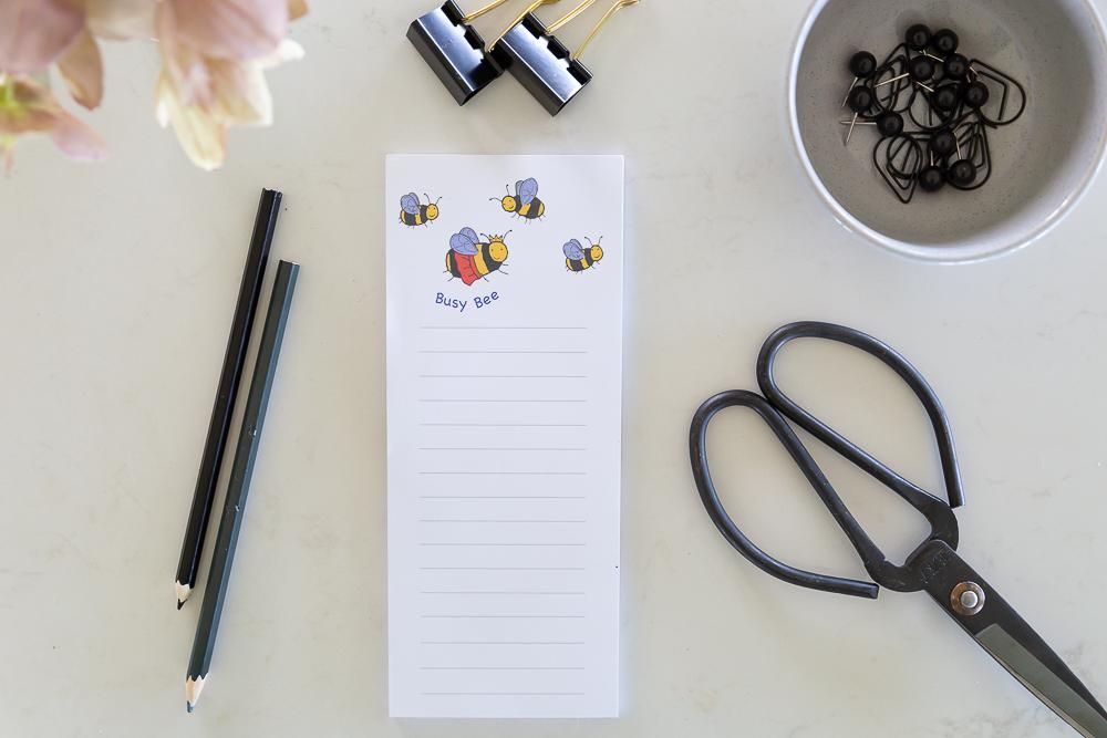 bee paper note pad