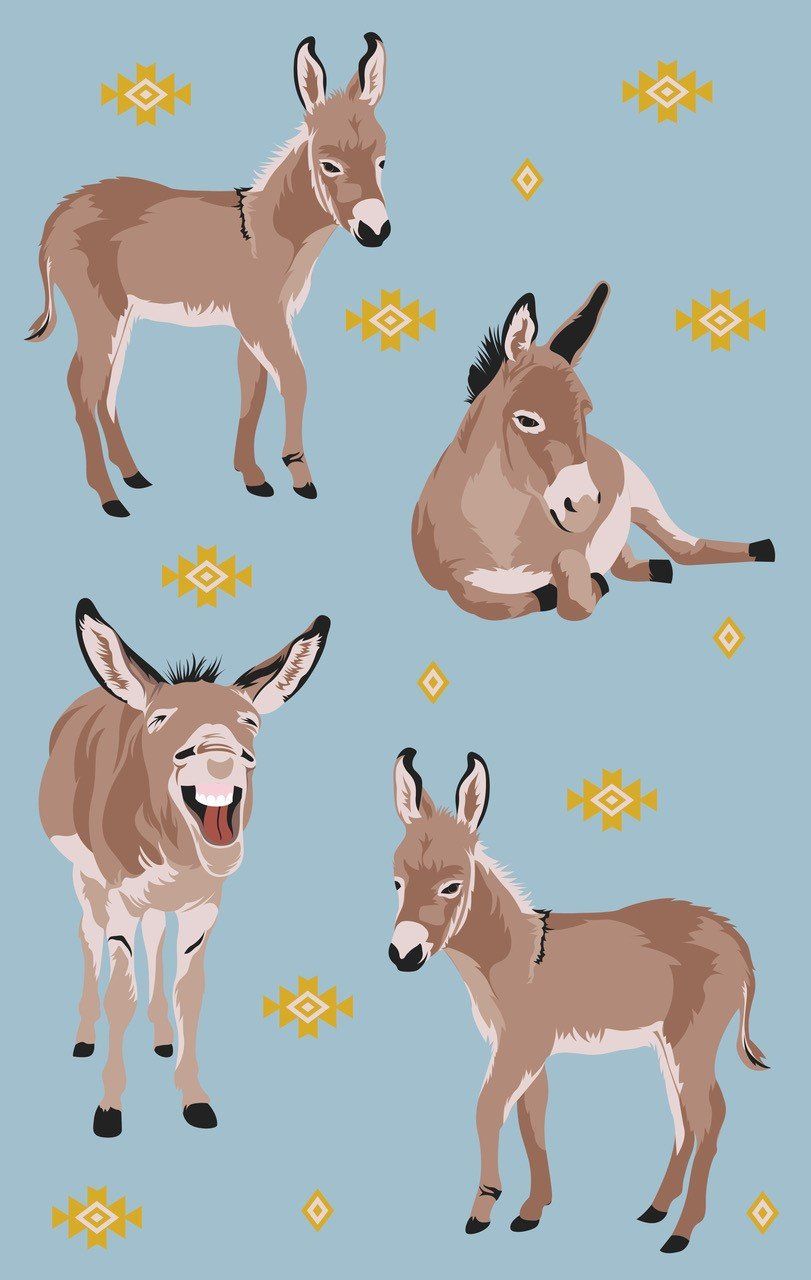 COTTON TEA TOWEL DONKEY