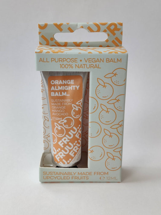 Orange almighty balm made by fruu in London, natural ingredients