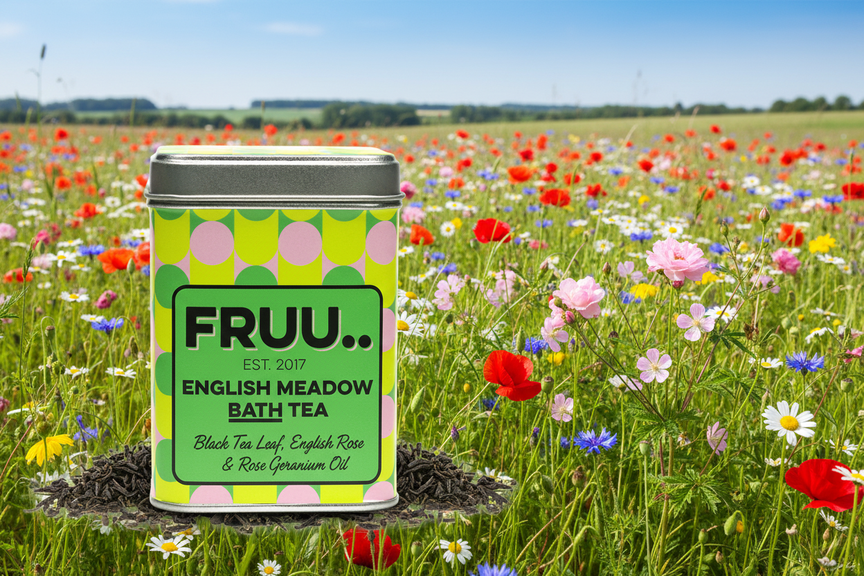 Fruu Bath Tea, English Rose and Geranium Oil, Relaxing Bath soak