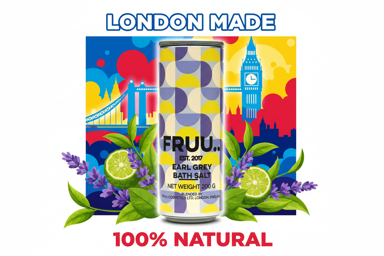 Earl Grey Fruu bath salts, Natural ingredients, London Made