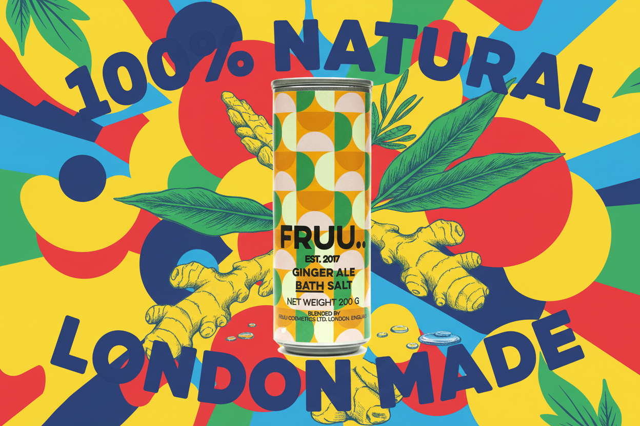 Ginger Ale Fruu bath salts, Natural ingredients, London Made