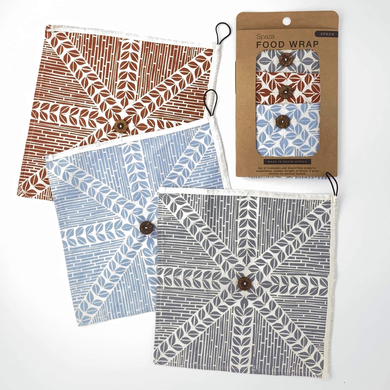 food wraps cotton set of 3 reusable fair trade made in south africa 