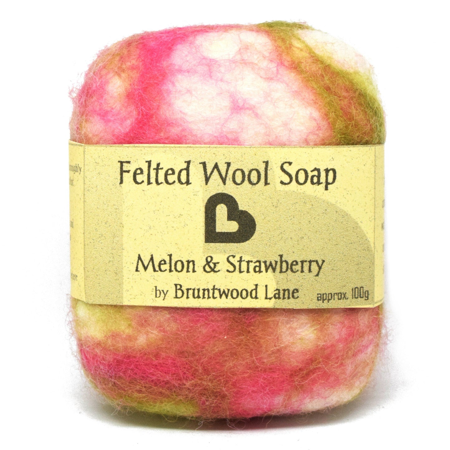 FELTED WOOL SOAP MELON AND STRAWBERRY
